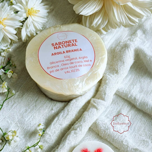 Kit 3 Sabonetes de Argila Branca – Clareamento e Uniformização da Pele