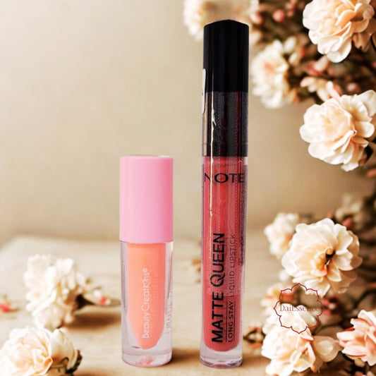 Kit de Blush Beauty Creations + Batom Note Cosmetique