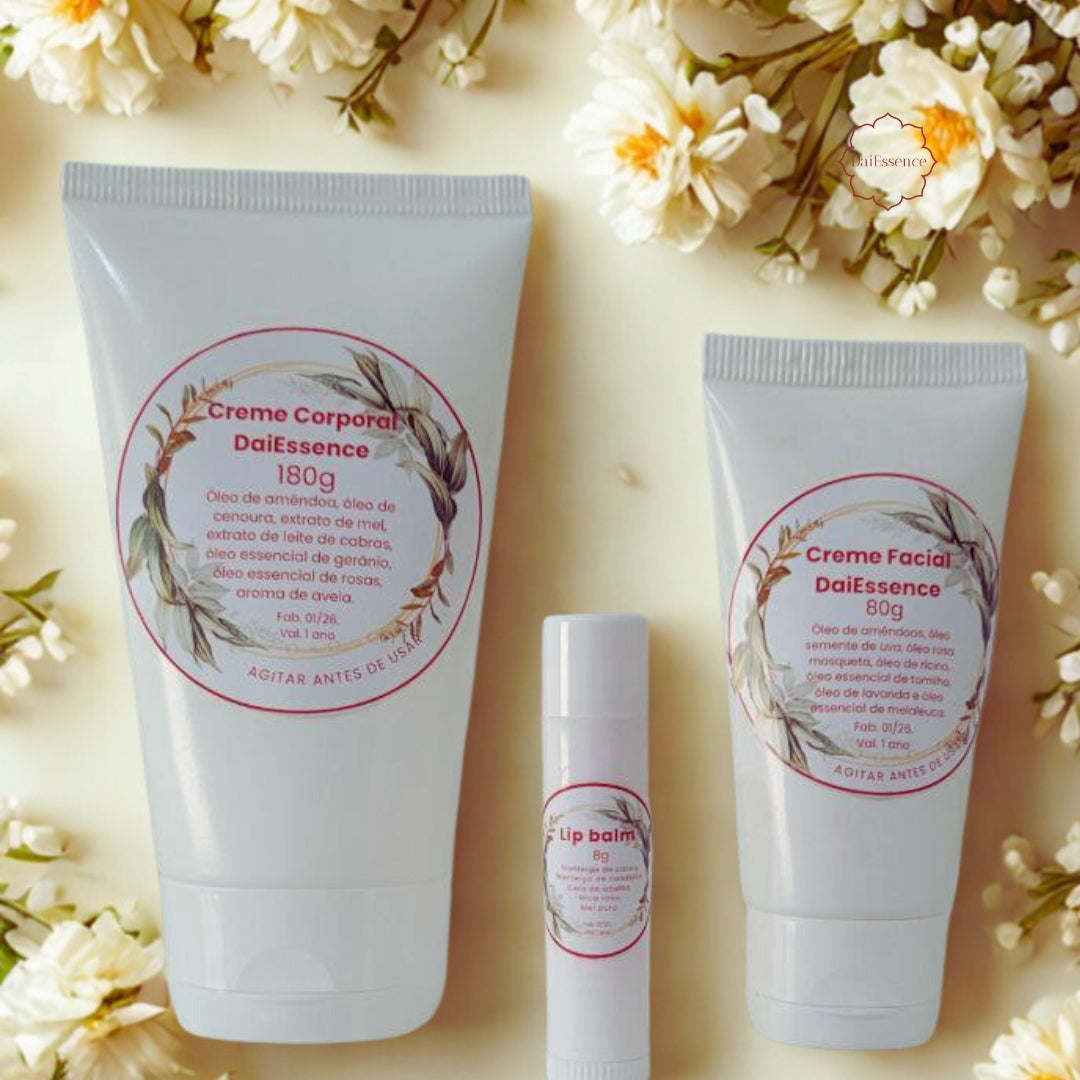 Kit Hidratação e Renovação Completo - Corpo, Rosto e Lábios